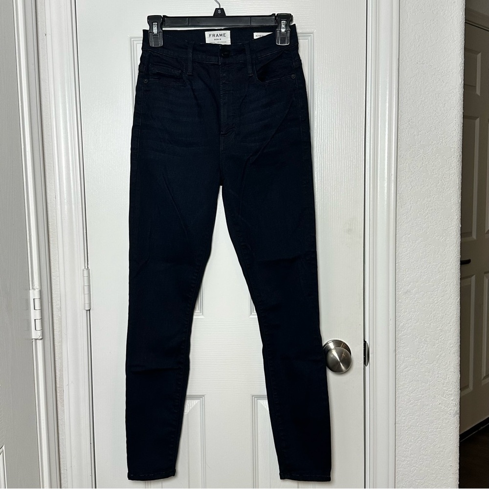 Frame Denim Ali High Rise Cigarette Byxbee Women's Black Skinny‎ Jeans Sz 27 - Picture 2 of 12